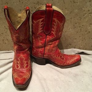 Corral Brand Red leather cowgirl boots